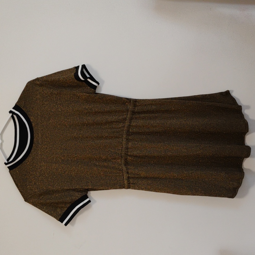 valfre | Vintage-inspired Varsity Shimmer Short-Sleeve Mini Dress | M | NWOT